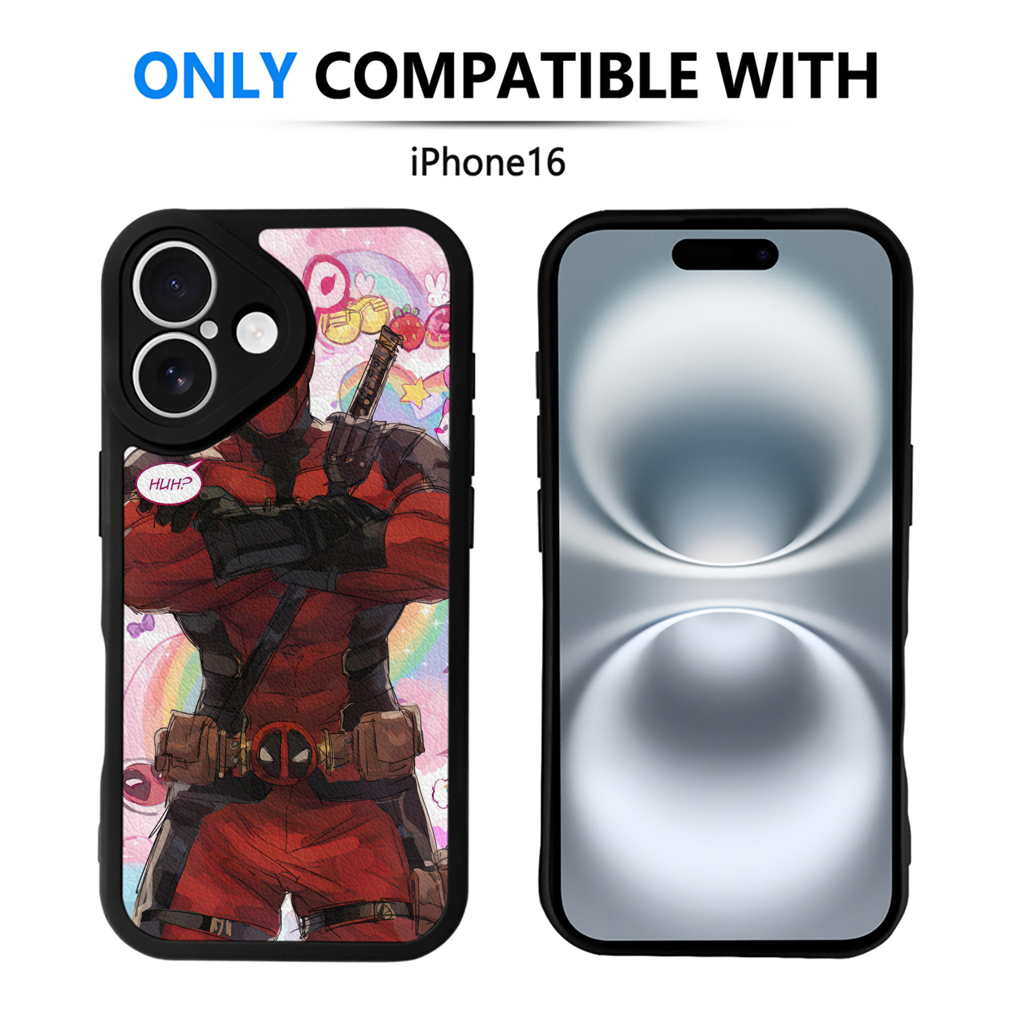 （画像用） Deadpool デッドプール 【iPhone 16シリーズ対応】シリコンスマホケース（レザー調） 材質：シリコン